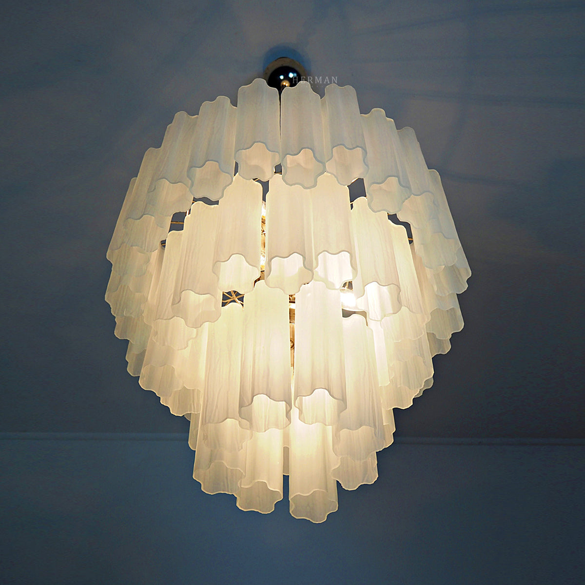 Murano Chandelier – 48 tubes – matte white