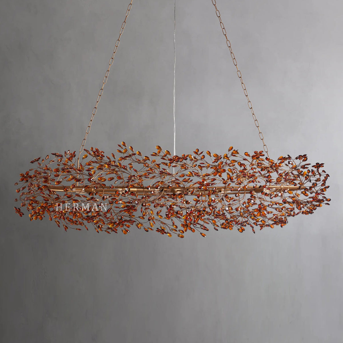 Fiore Colored Oval Chandelier 62" 74"