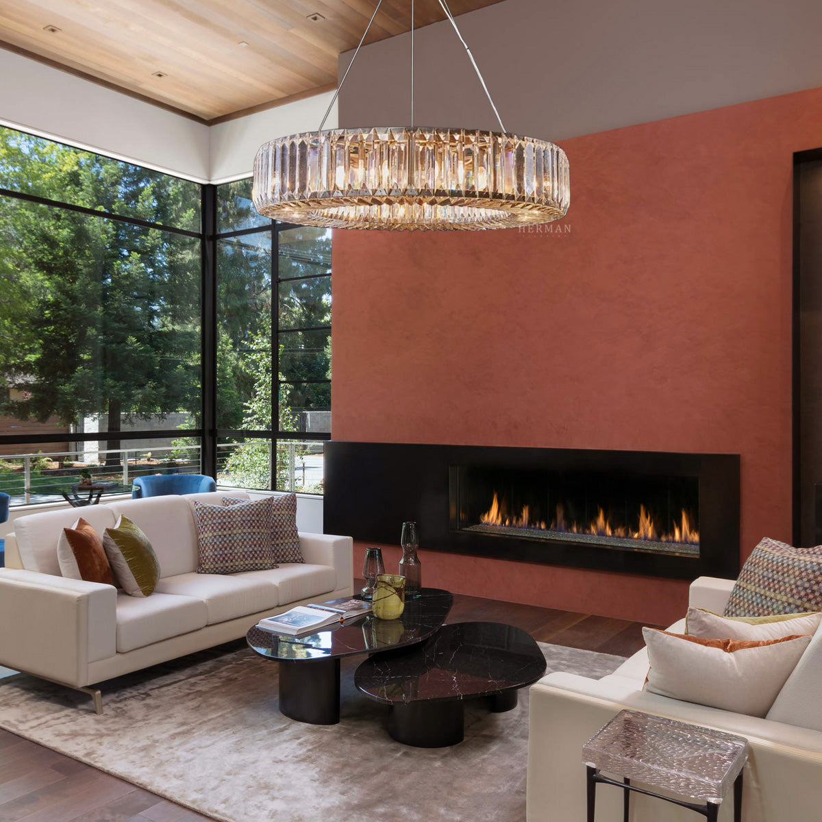 Lita Round Crystals Chandelier