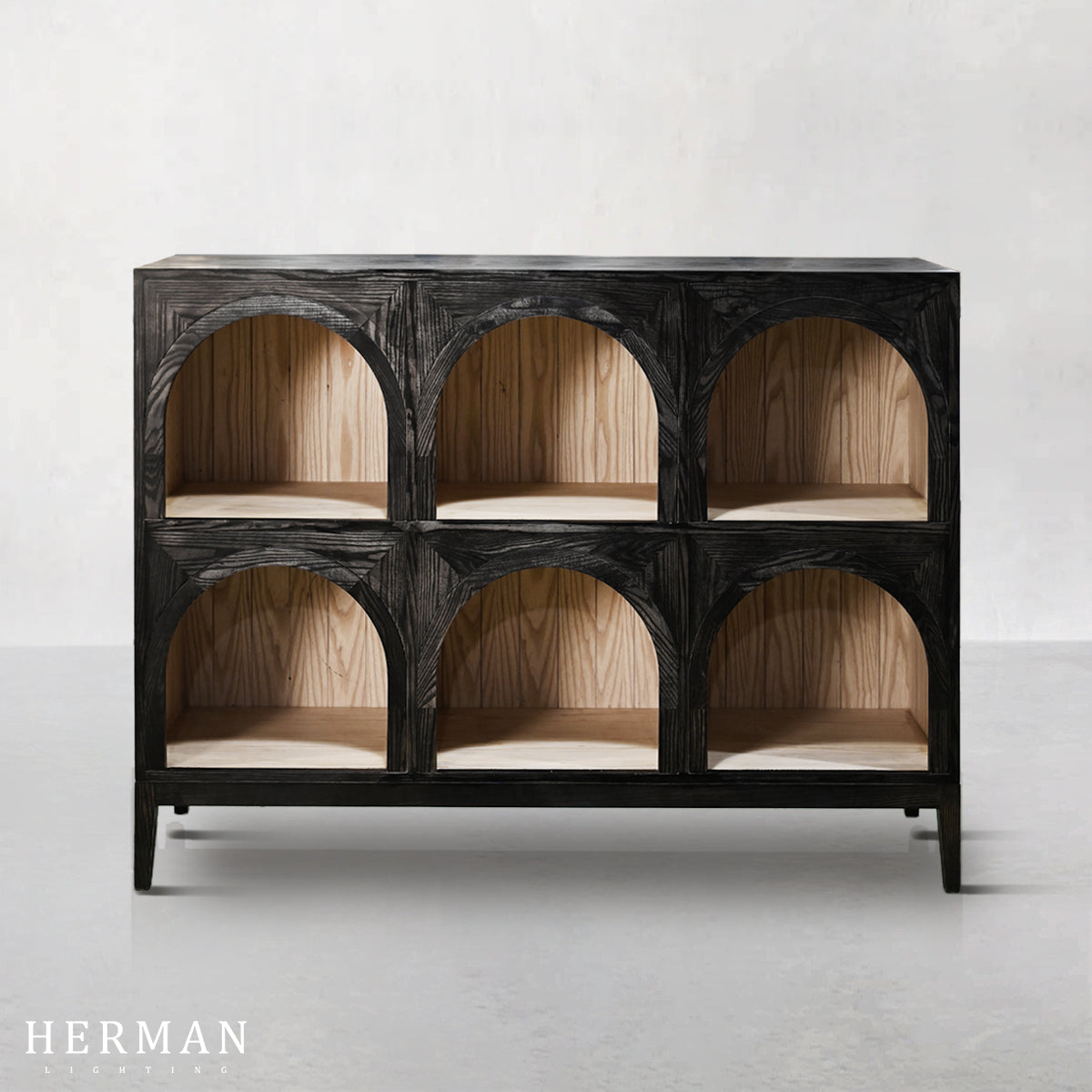 Hattie Arched Storage Cabinet  in Oak 60.75"W