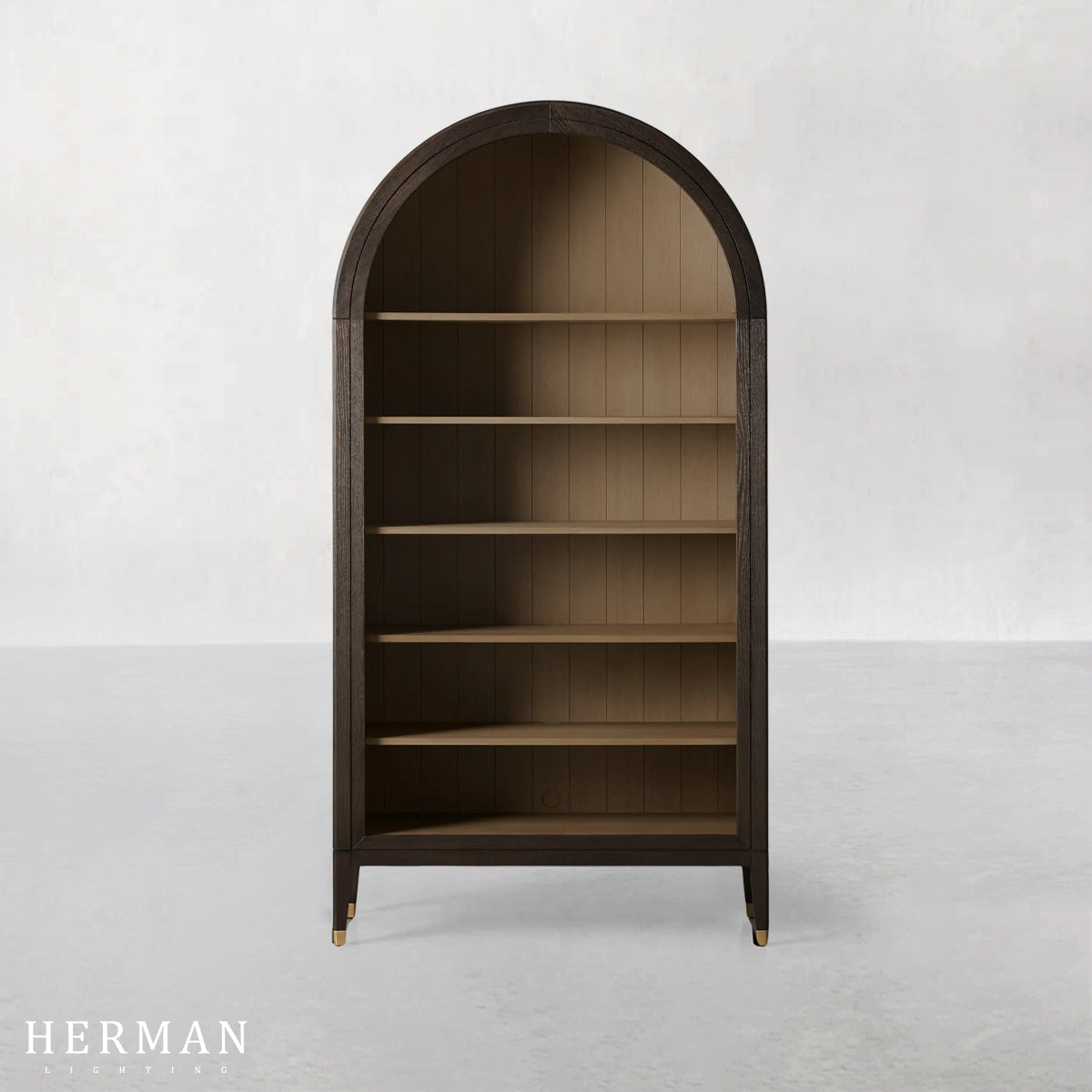 Hattie Open Bookcase in Oak 36"W 46"W