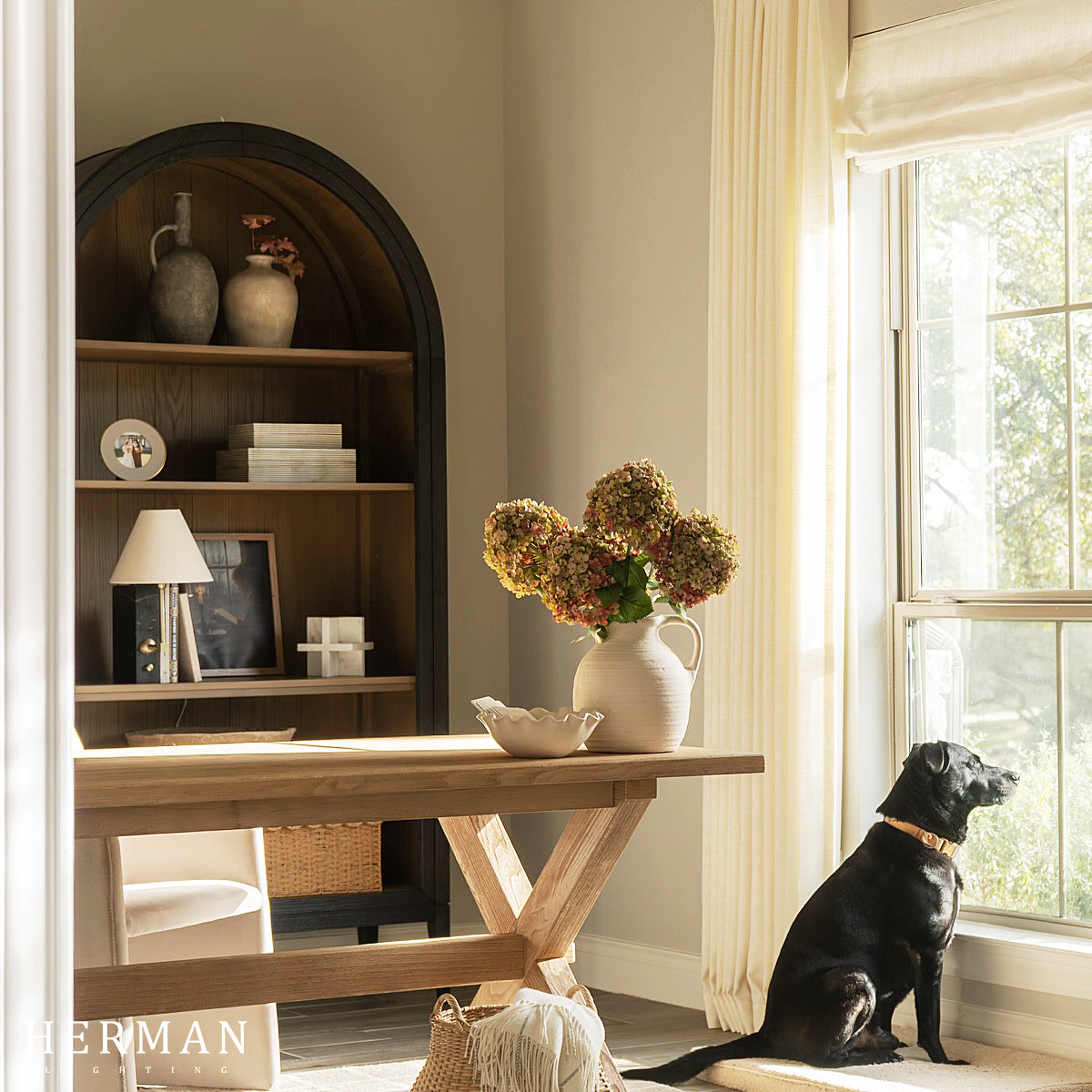 Hattie Open Bookcase in Oak 36"W 46"W