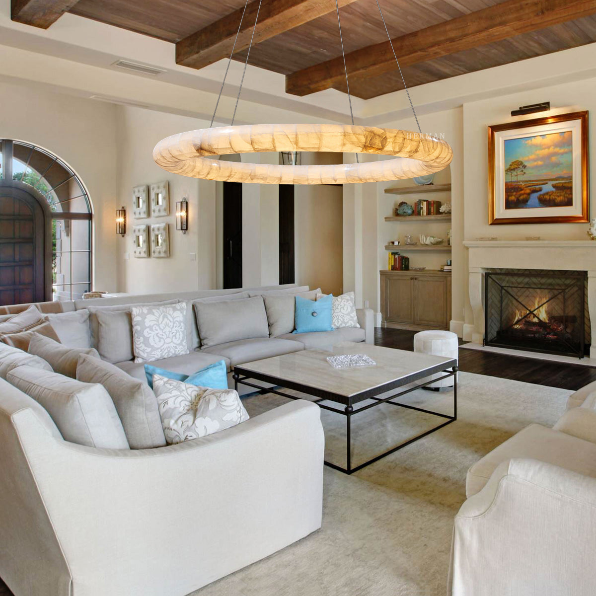 Karen Alabaster Ring Chandelier