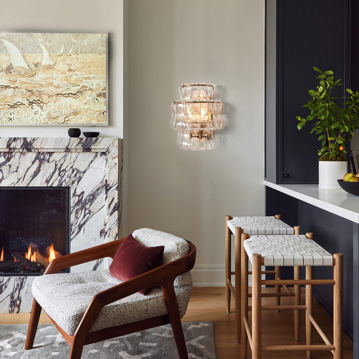 Amor Glass Wall Sconce 12"