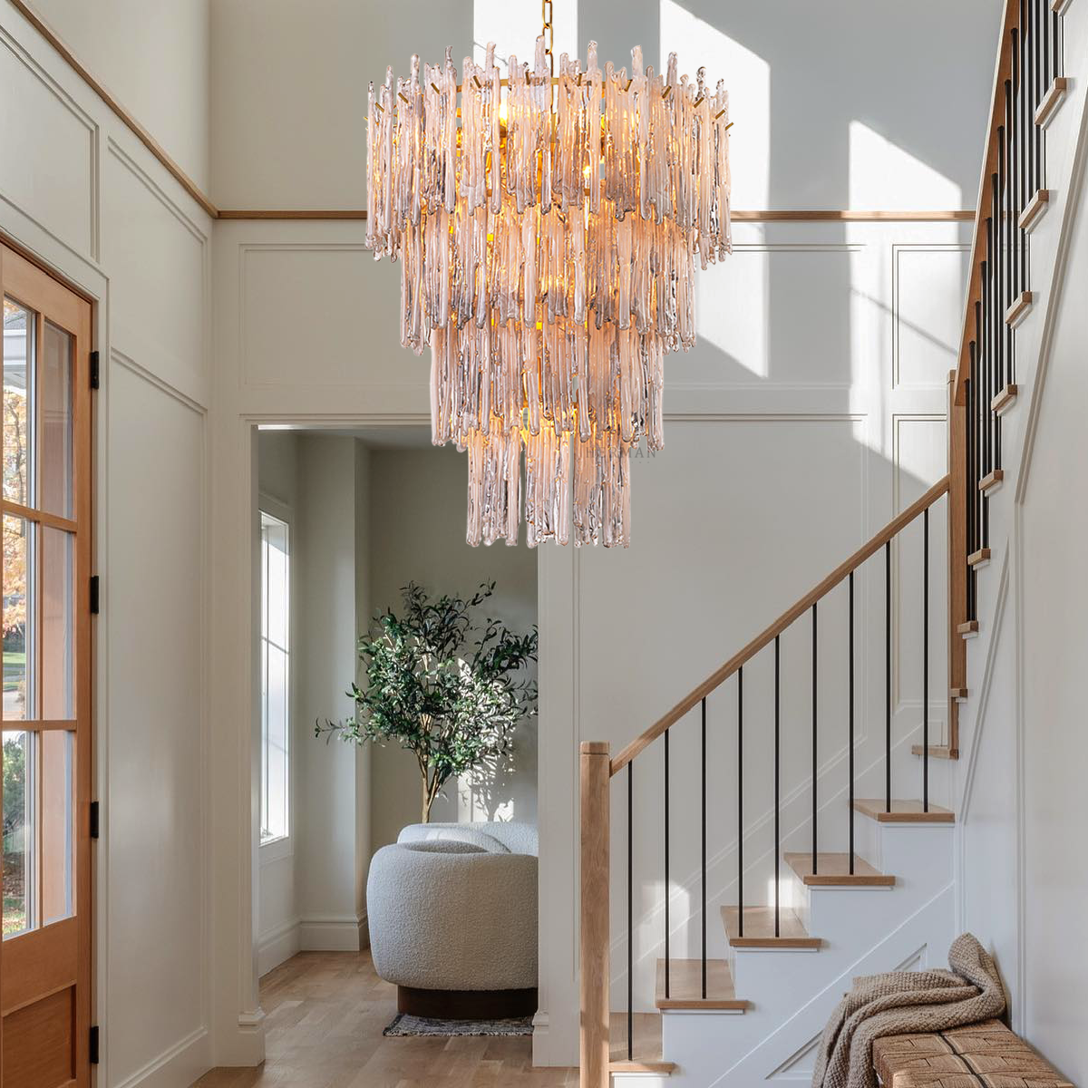 Saint Roch Modern Glass Chandelier [S/L] - [Brass & Glass]