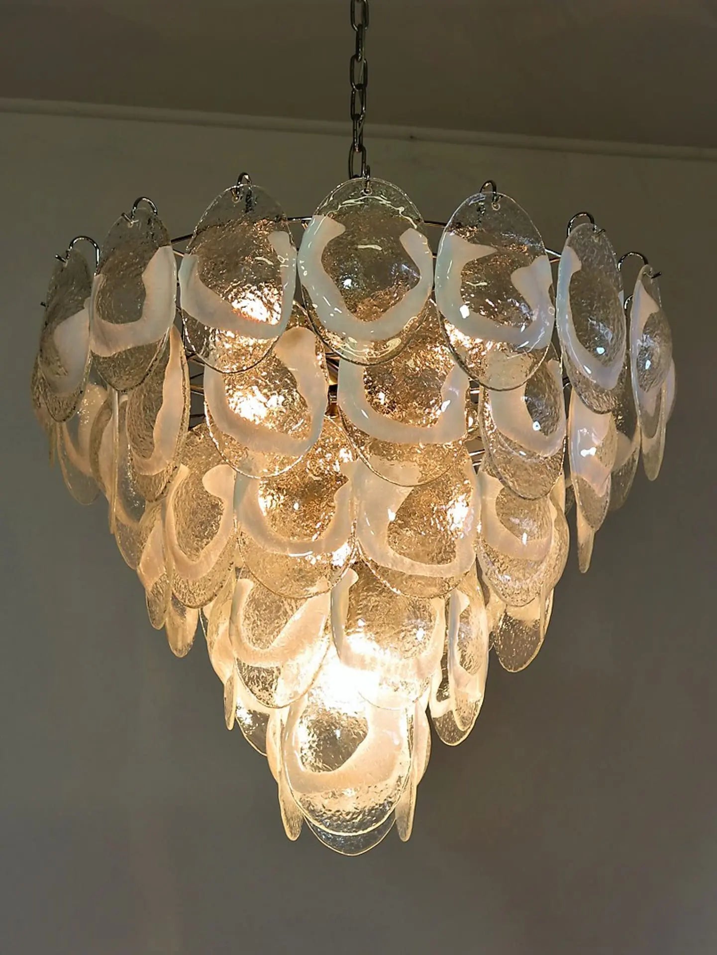 Murano Chandelier – 50 Lattimo glass – Transparent