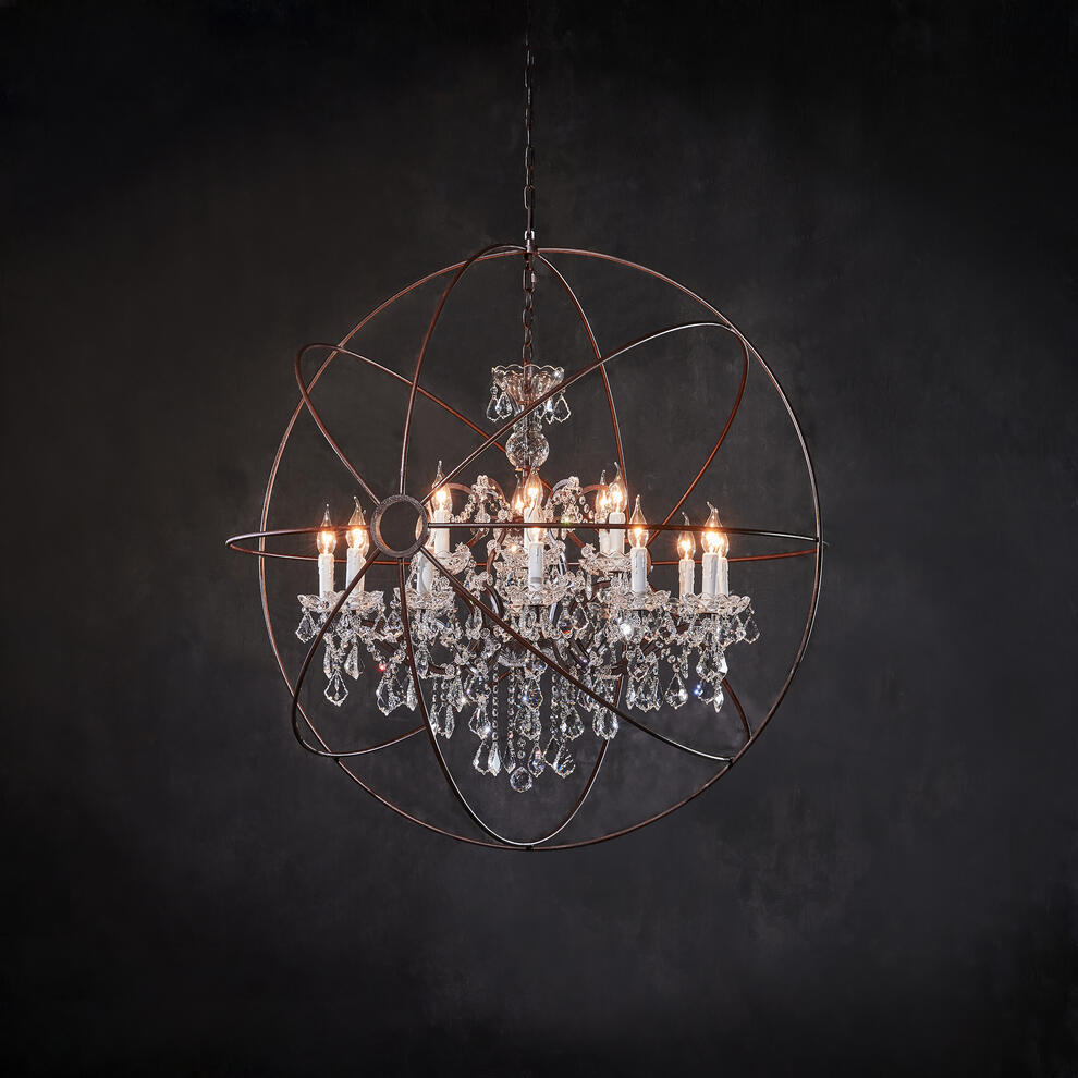 Gyro Crystal Chandelier Natural