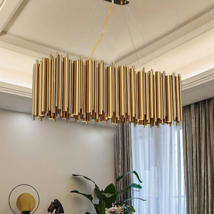 Dora Rectangle Dining Room Chandelier Gold