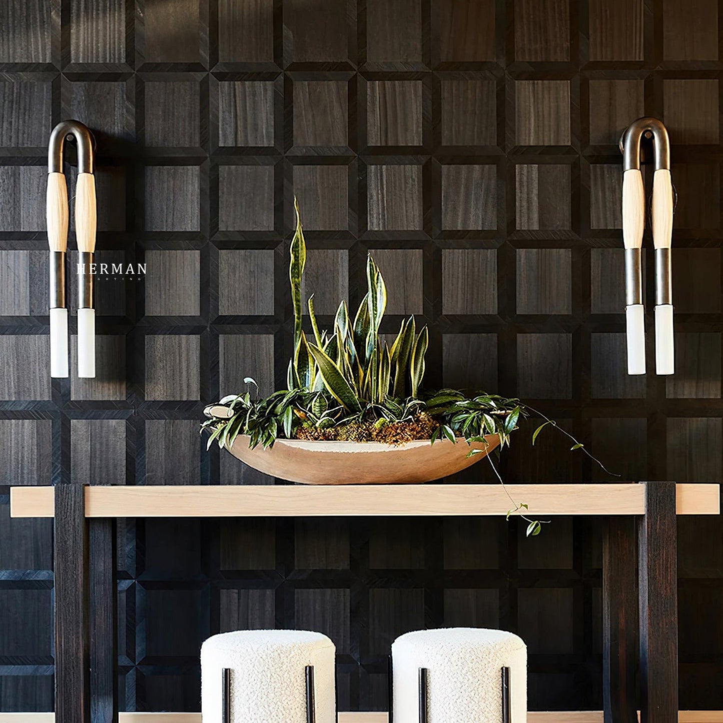 Double Head Antonia Horsehair Sconce