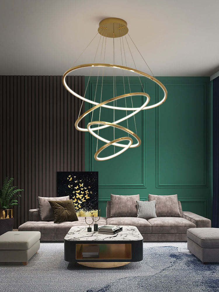 Modern Gold Multi Rings Chandelier