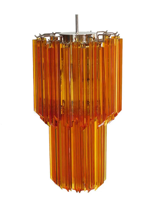 Murano Chandelier – Quadriedri – 46 prisms – Amber