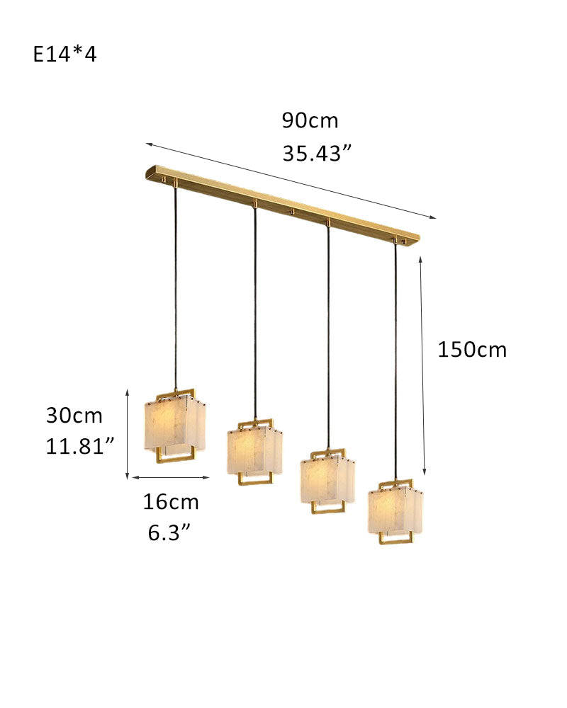 Elegant Cluster Alabaster Dome Suspension Light Lacquered Burnished Brass for hallway