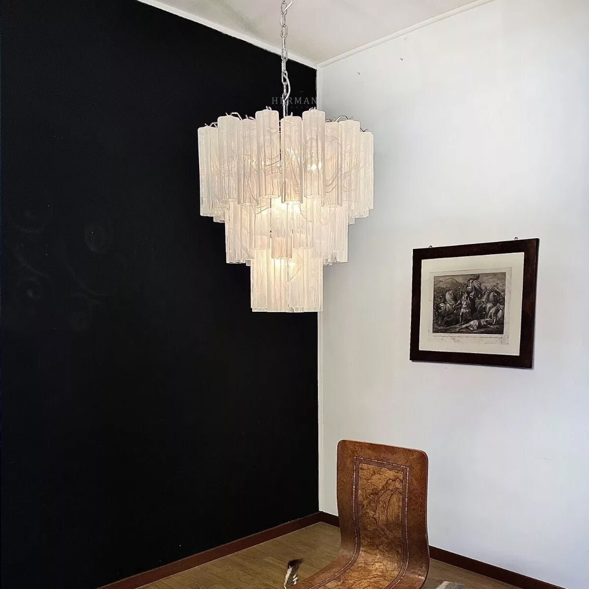 Murano Chandelier – 48 tubes – Alabaster White