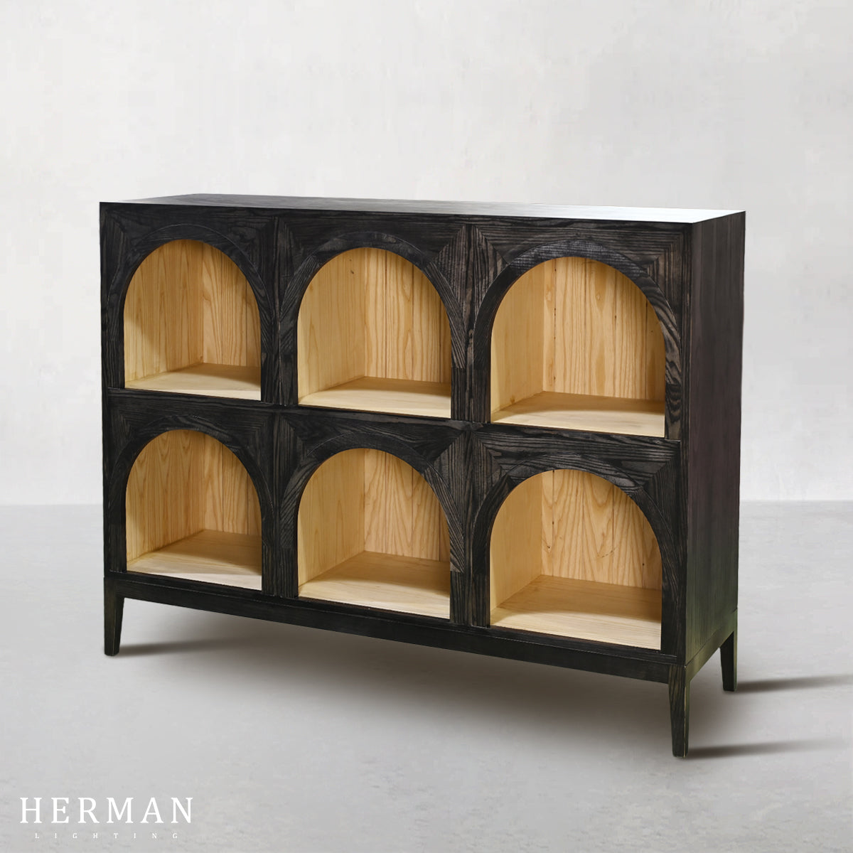 Hattie Arched Storage Cabinet  in Oak 60.75"W