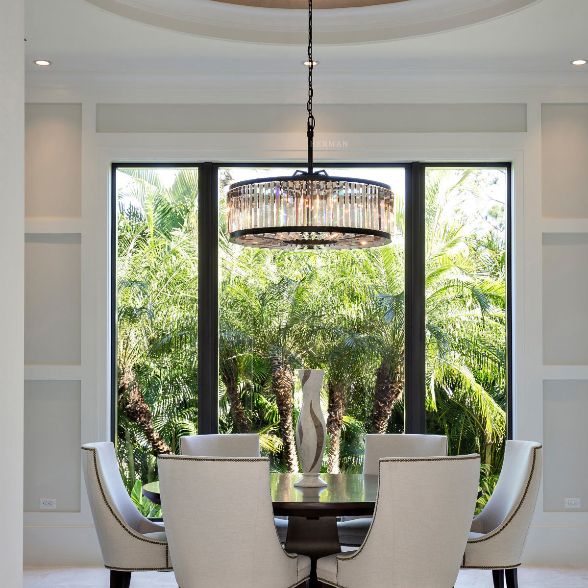 Lita Glass Round Chandelier