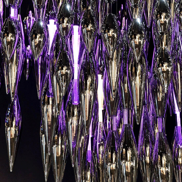 Modern Style Indoor Decoration Large Project Hotel Lobby Villa Staircase Glass Chandelier Lighting