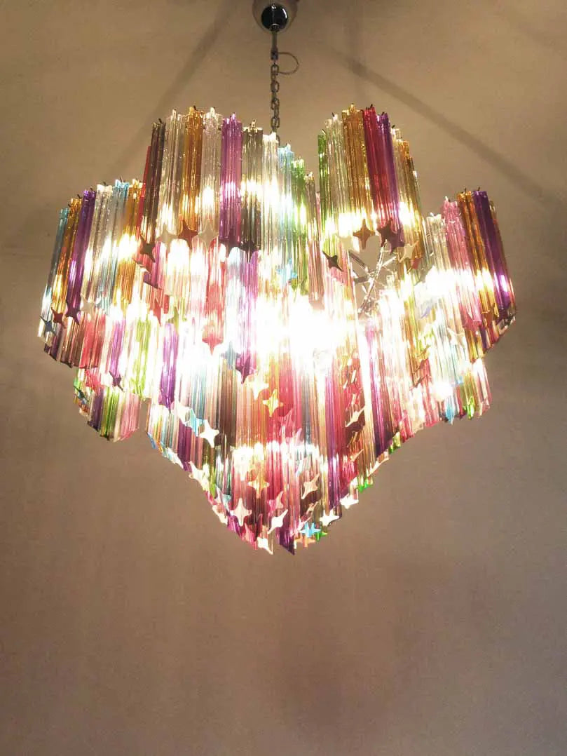Murano Chandelier – 200 prisms – Multicolored