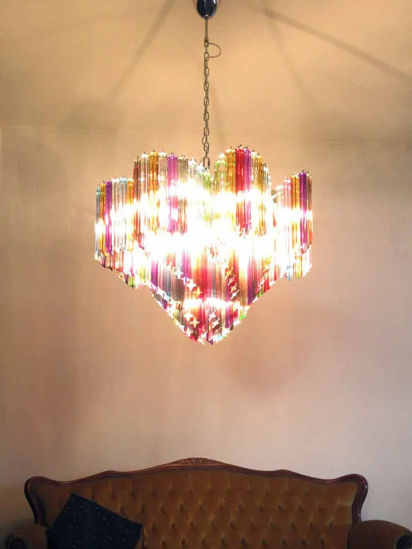 Murano Chandelier – 200 prisms – Multicolored