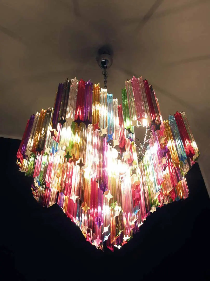 Murano Chandelier – 200 prisms – Multicolored