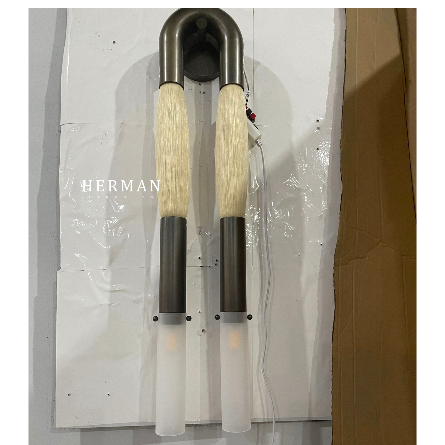 Double Head Antonia Horsehair Sconce