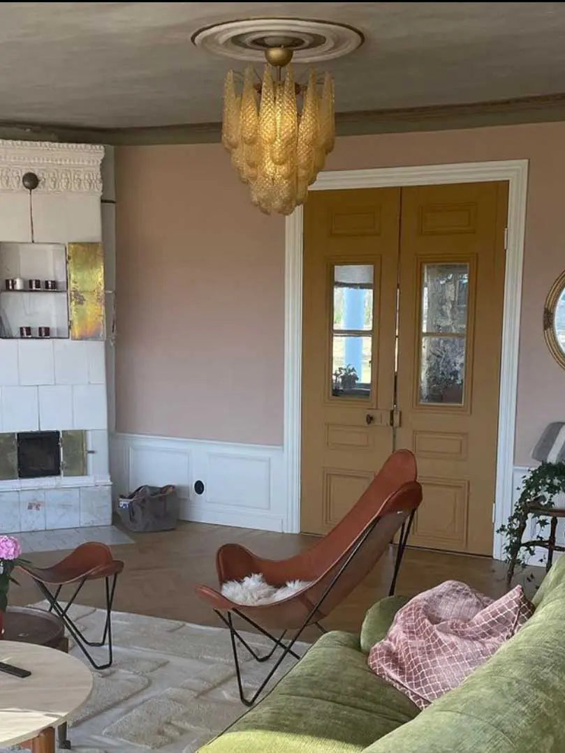 Murano Chandelier – Drop – 41 glasses – Amber