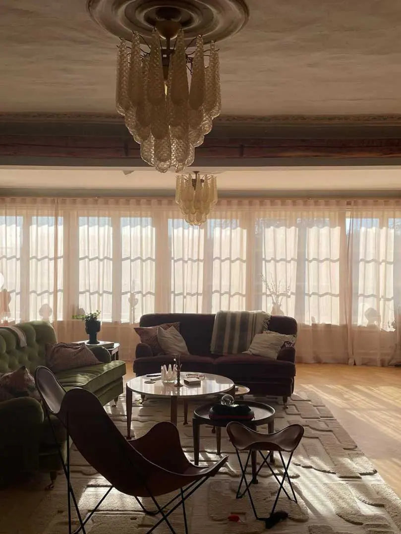 Murano Chandelier – Drop – 41 glasses – Amber