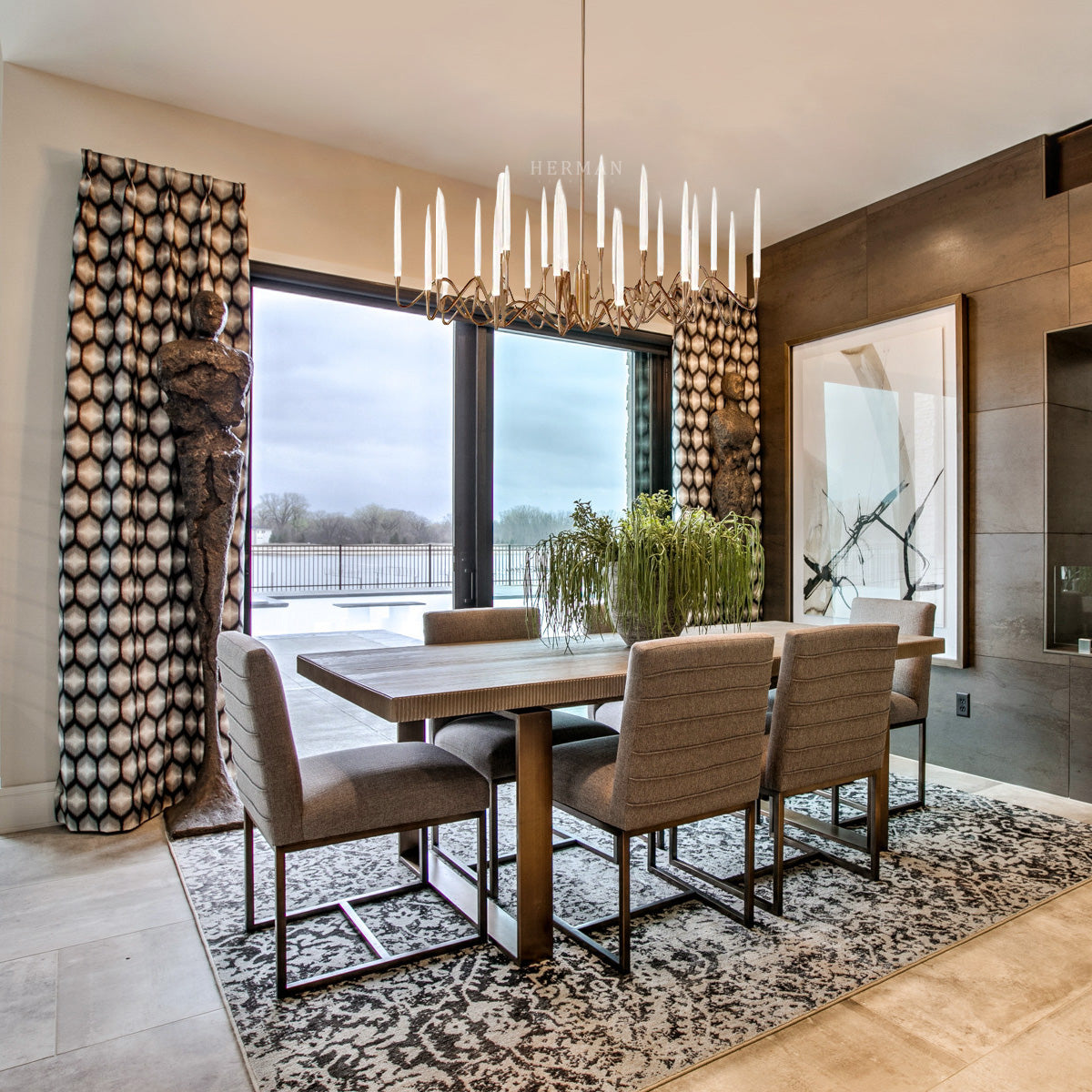 Pezzo Crystal Long Chandelier L78'' 59''  40''