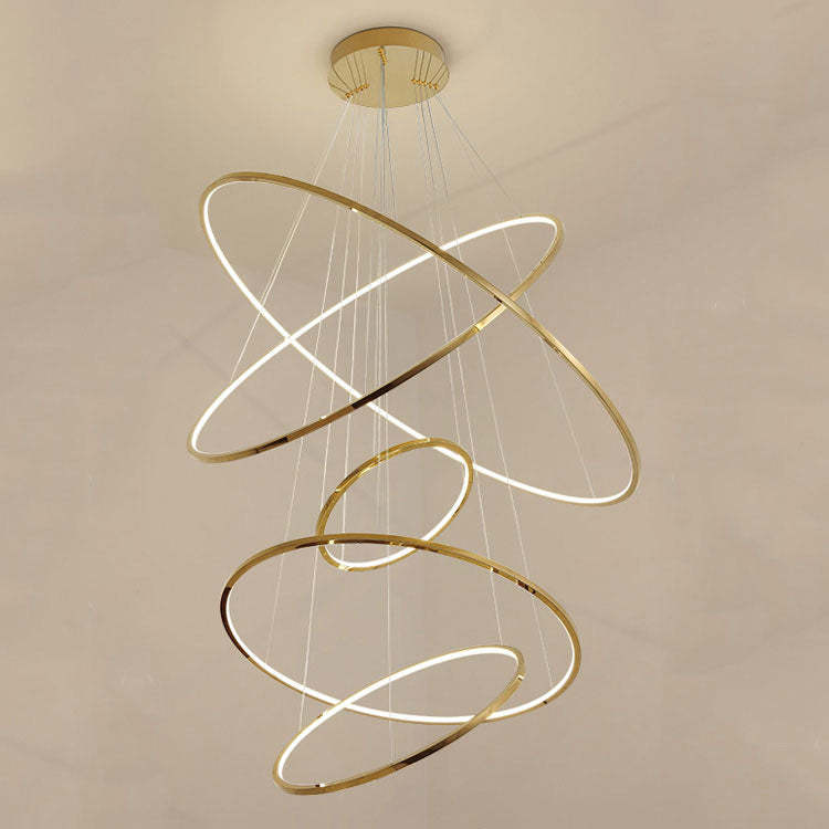 Modern Gold Multi Rings Chandelier