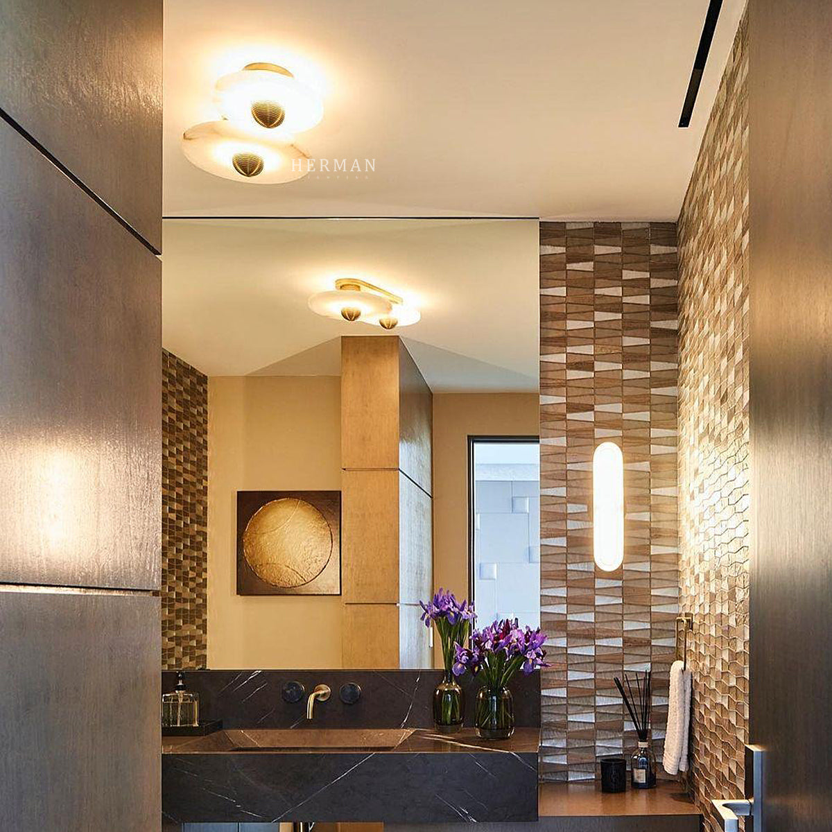 Median Alabaster Flush mount - 2 Surface