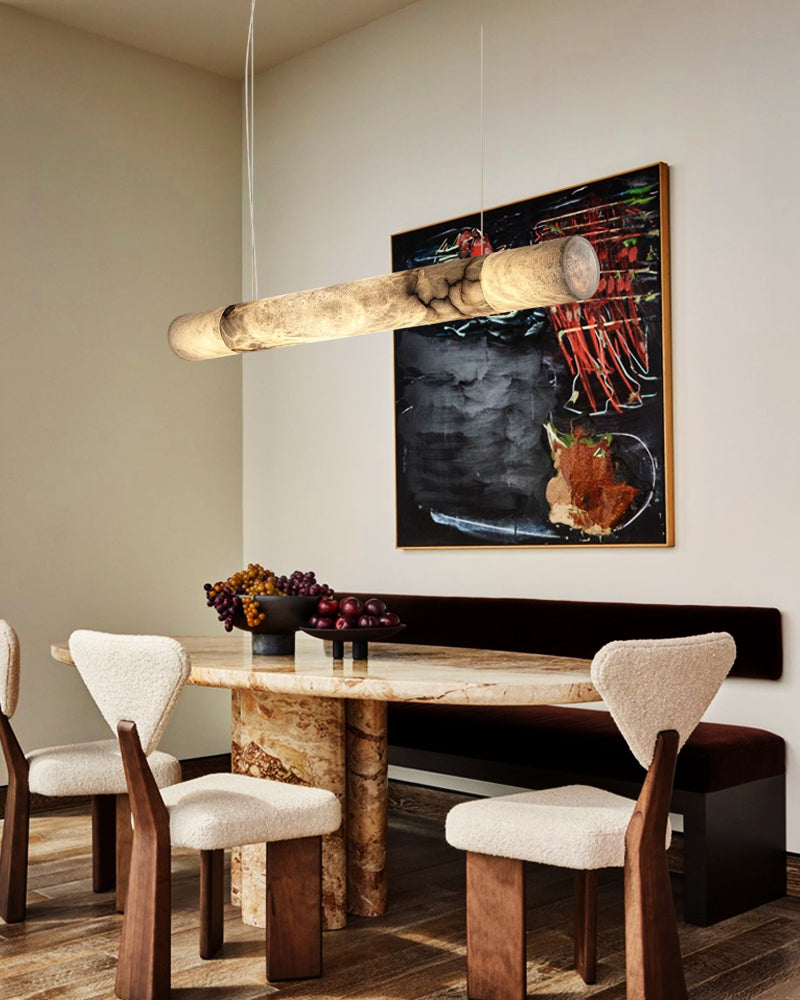 Minimalist Long Cord Ceiling Pendant Alabaster Lighting | 120/150cm Length