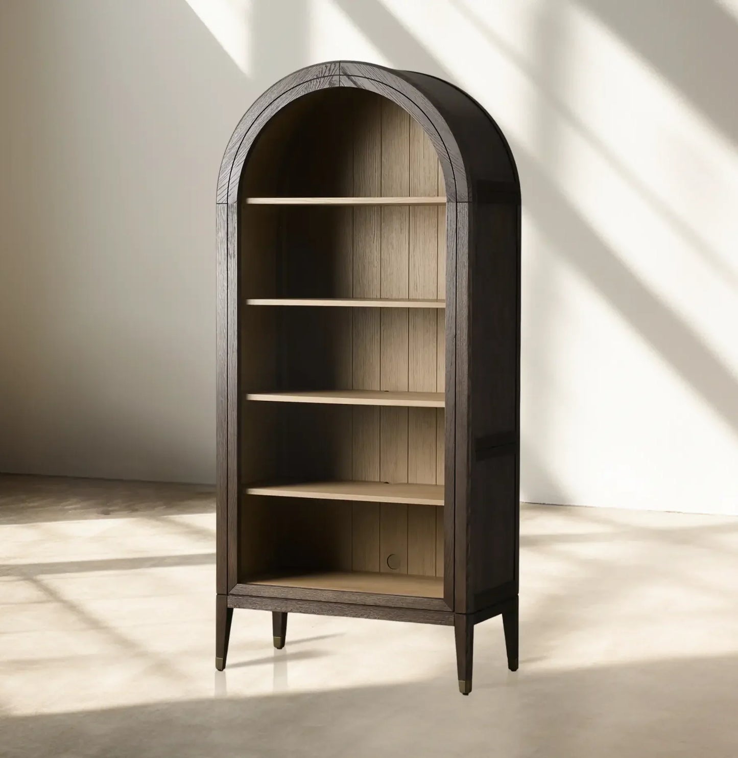 Hattie Open Bookcase in Oak 36"W 46"W