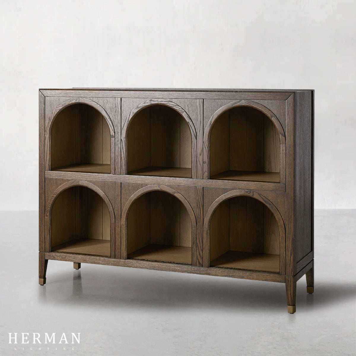 Hattie Arched Storage Cabinet  in Oak 60.75"W