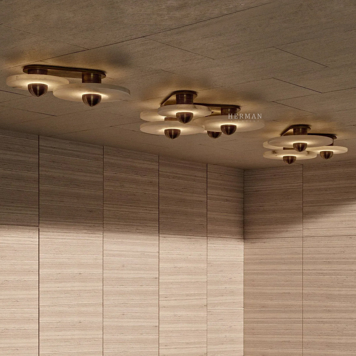 Median Alabaster Flush mount - 4 Surface