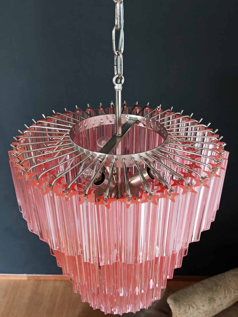 Murano Chandelier – 112 prisms – Pink