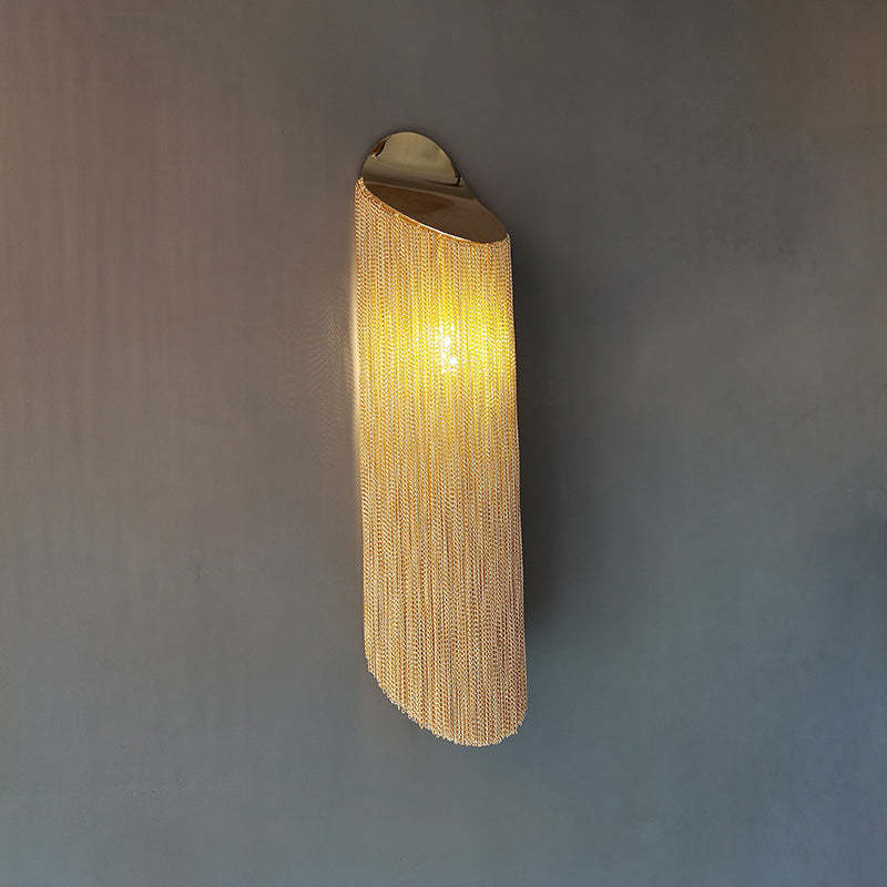 Modern Arcs Chain Tassel Wall Sconce