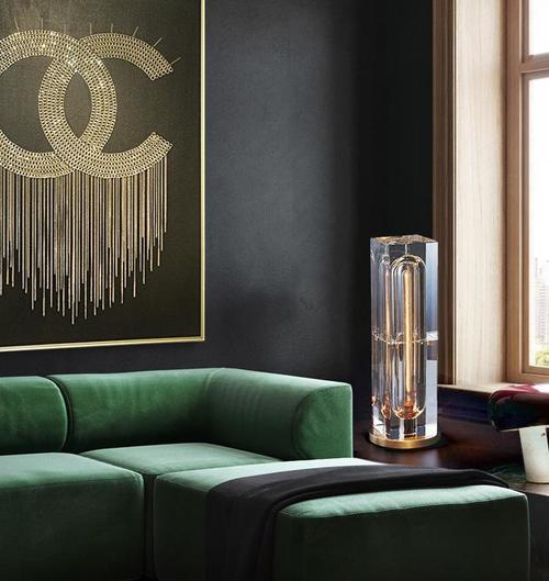 Rectangular Crystal Table Lamp