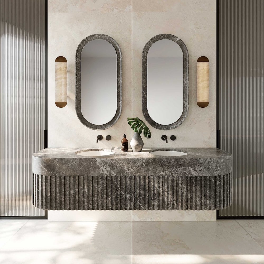 Ghost alabaster wall sconce