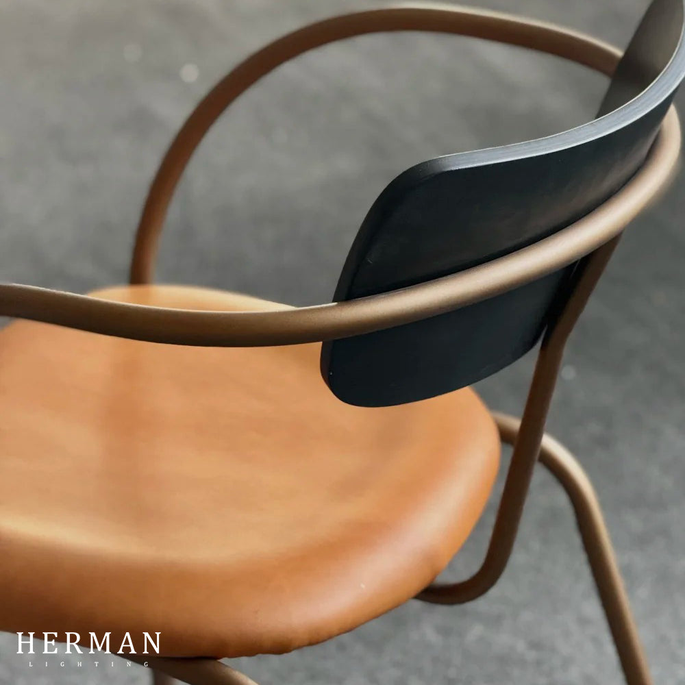 Antique Designer Metal Lounge Chair