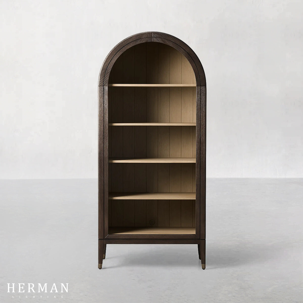 Hattie Open Bookcase in Oak 36"W 46"W