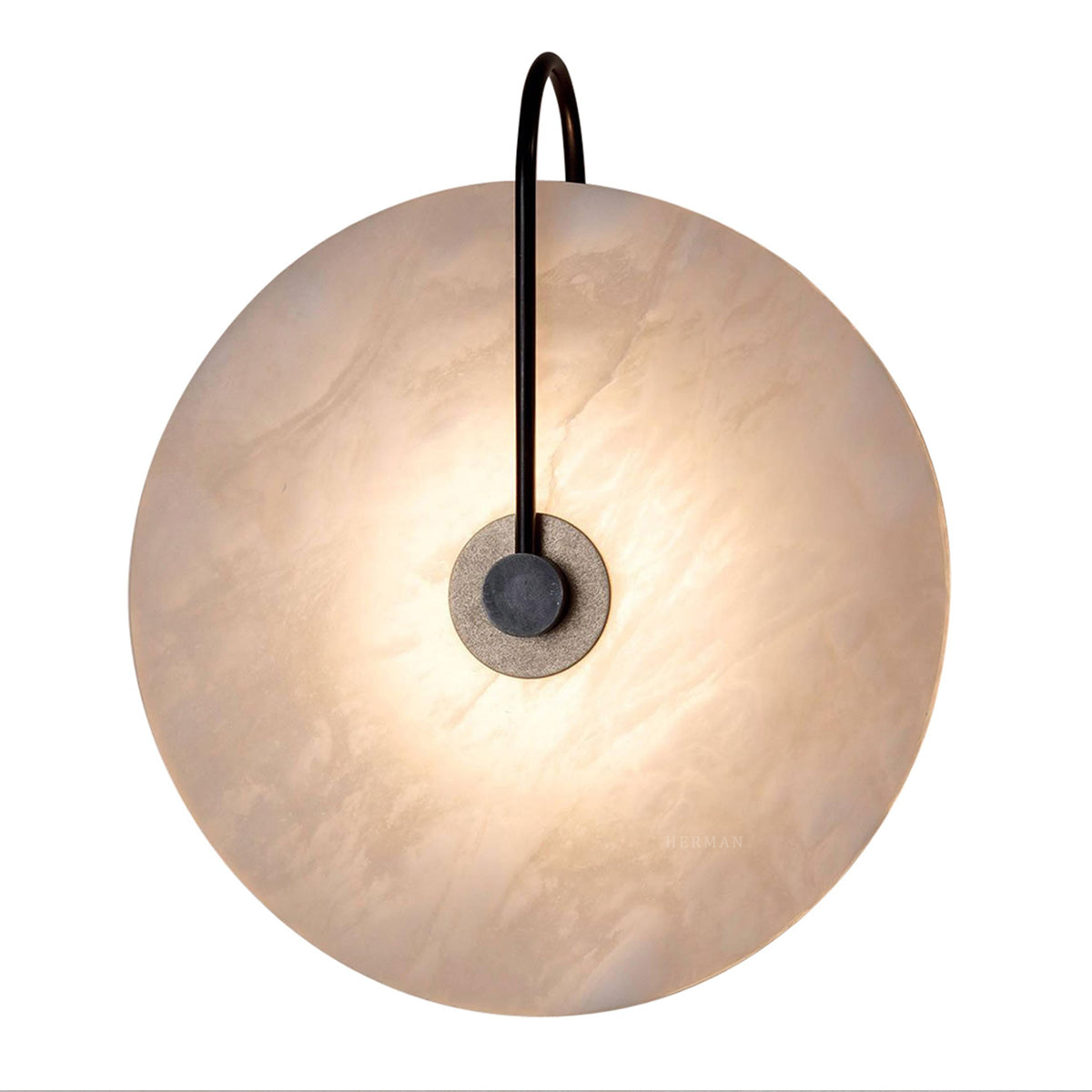 Alabaster Round Sconce 10"