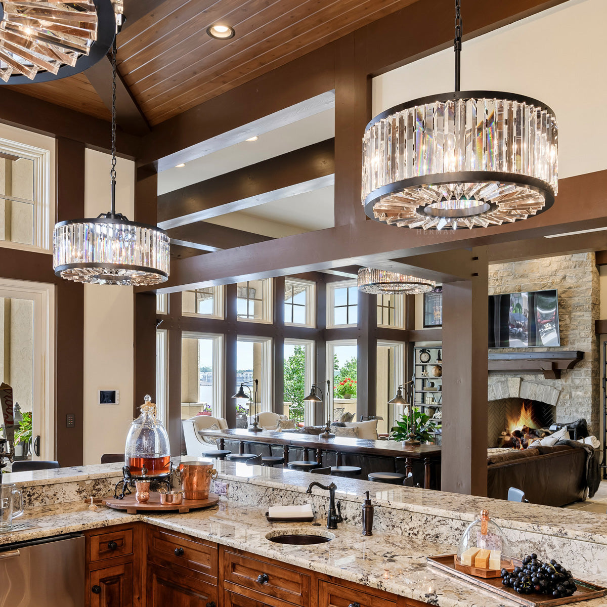 Lita Glass Round Chandelier