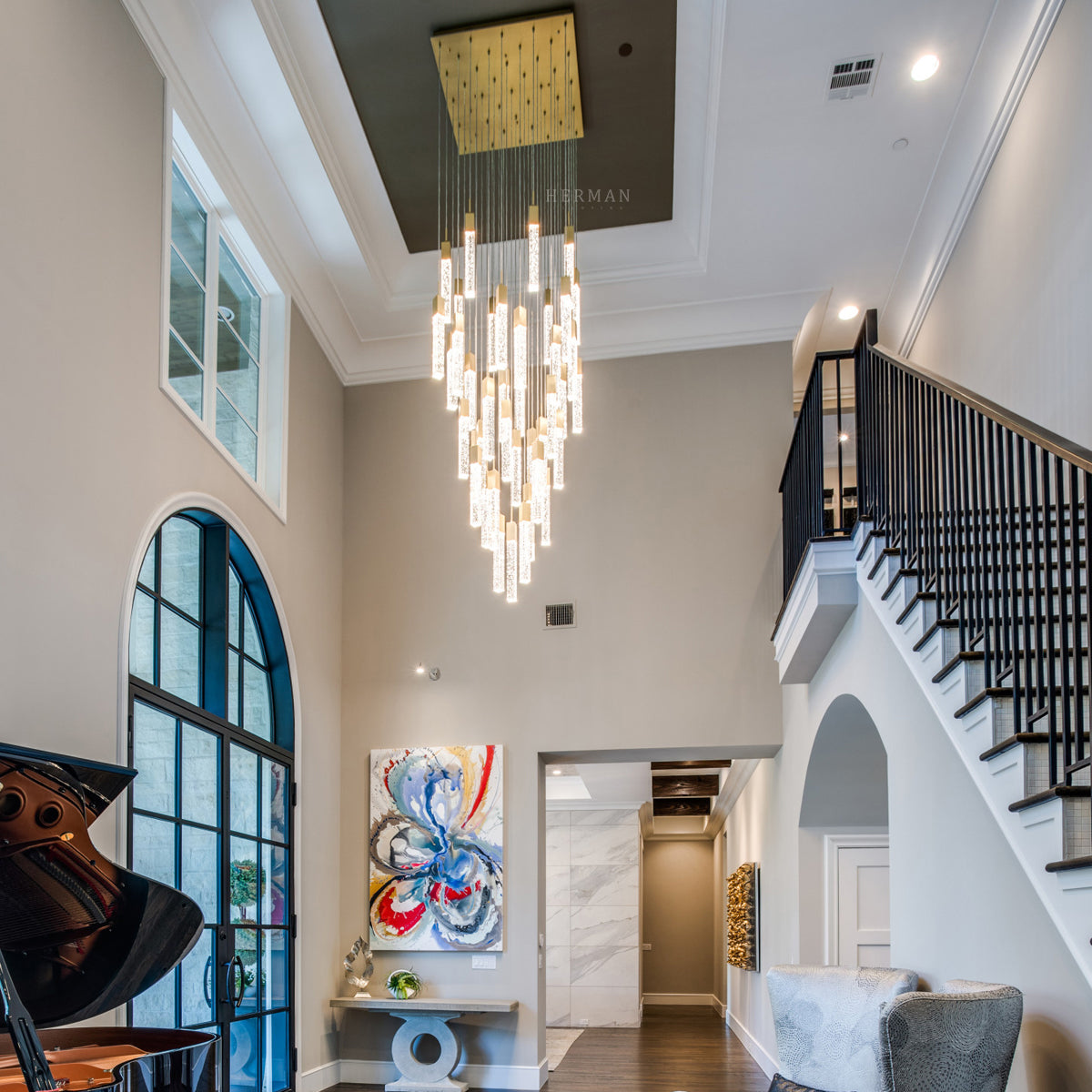 Sparkling Night Chandelier Vertical // XL  25  Light