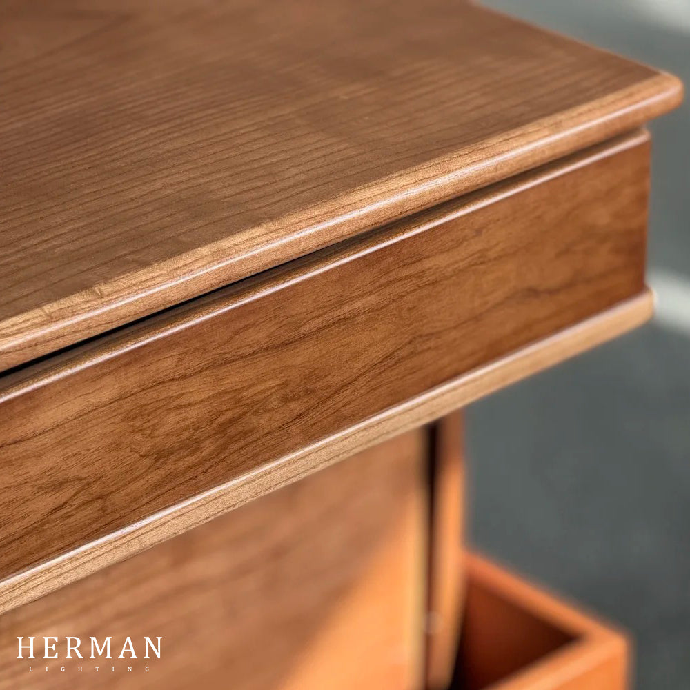 Nedure Solid Wood Side Table Trolley