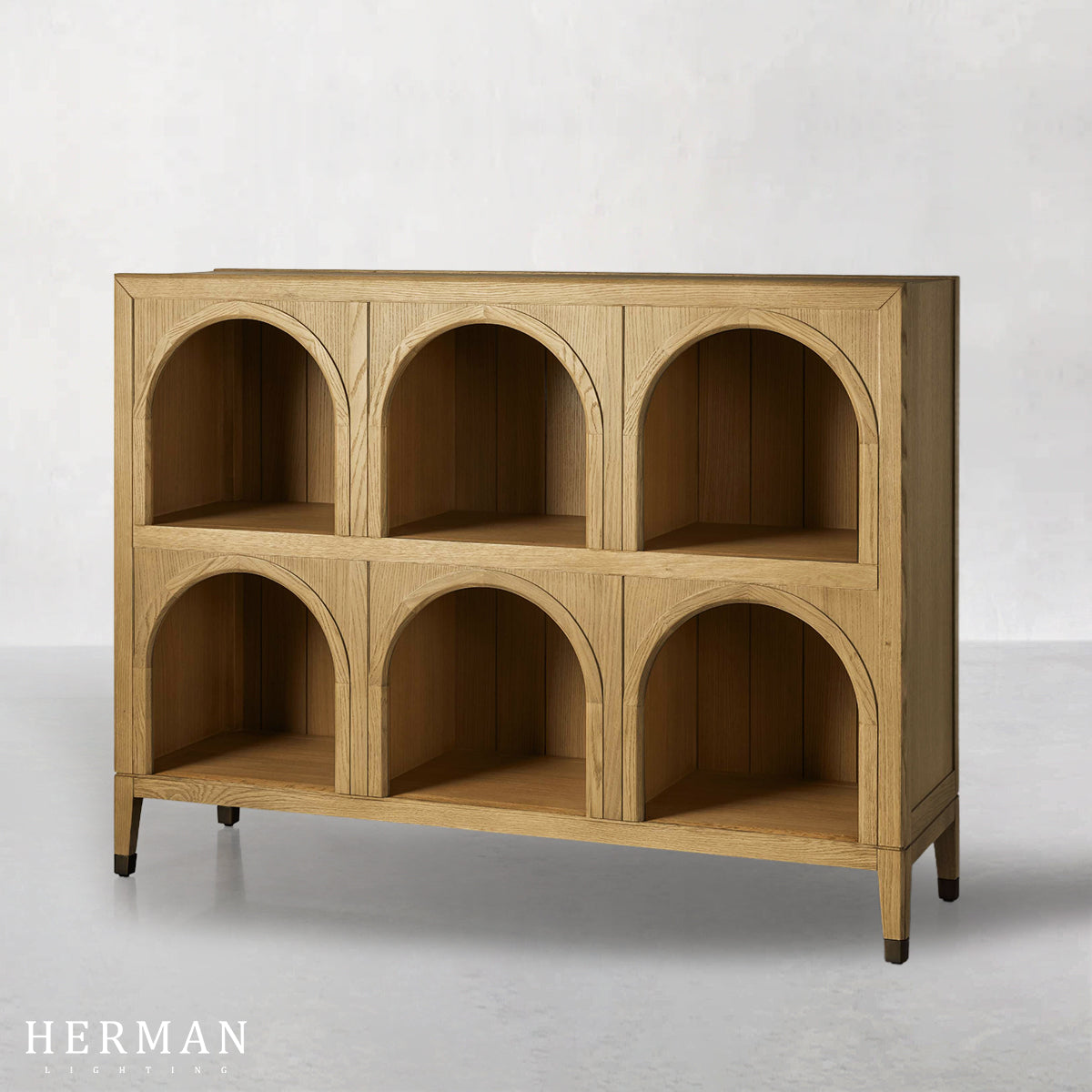 Hattie Arched Storage Cabinet  in Oak 60.75"W