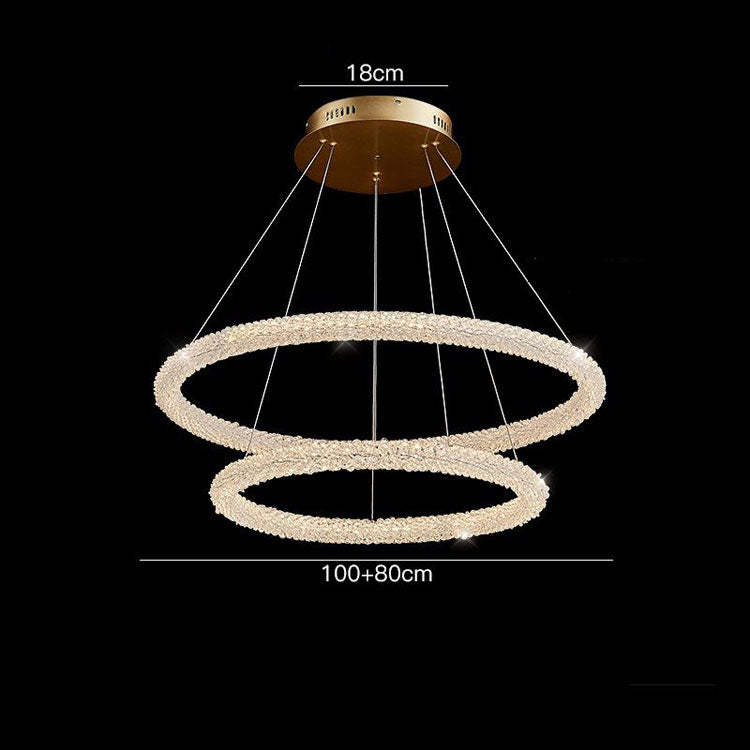 Halo Modern Clear Crystal Ring Chandelier