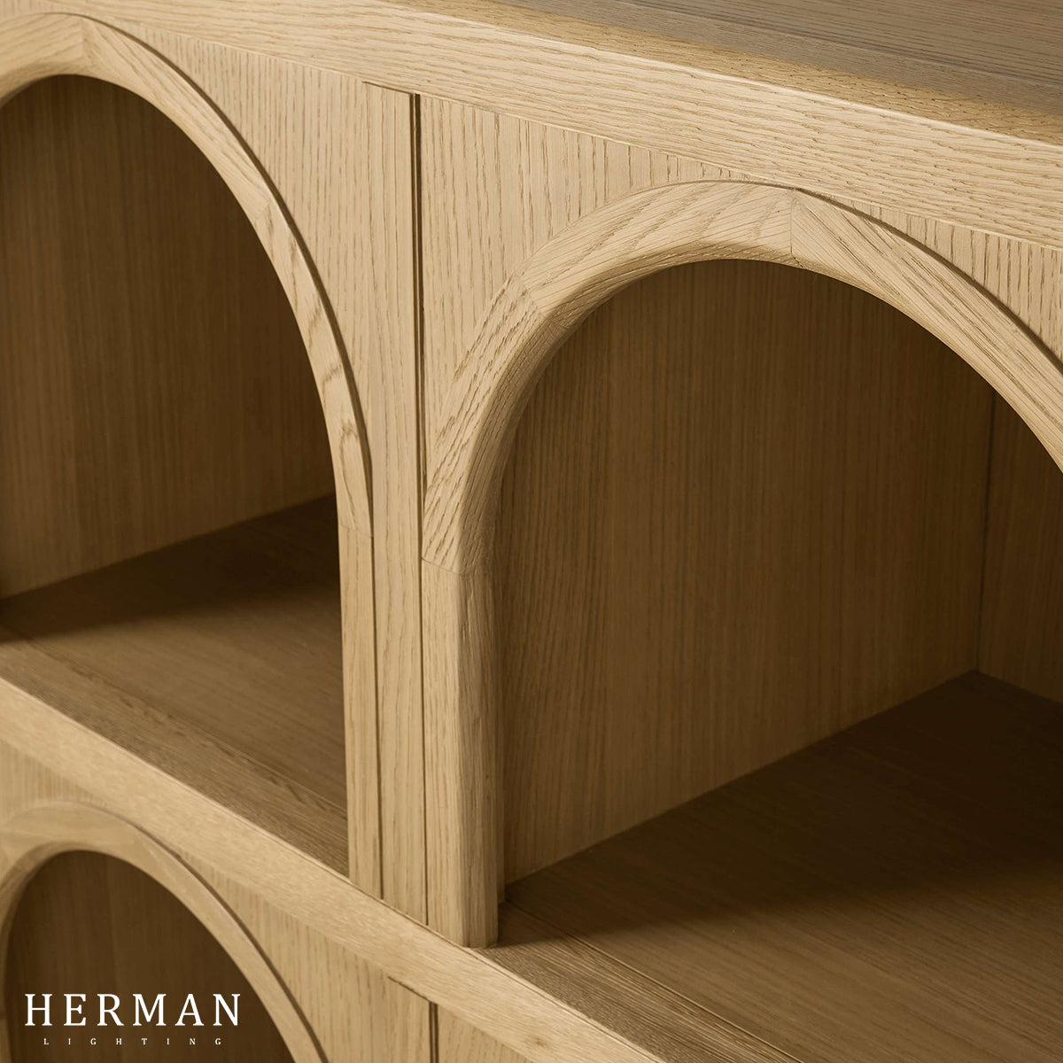 Hattie Arched Storage Cabinet  in Oak 60.75"W