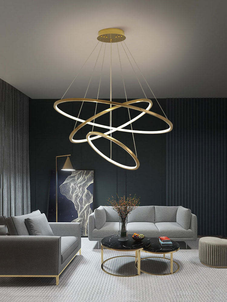 Modern Gold Multi Rings Chandelier
