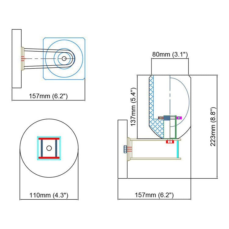 Cameron Crystal Glass Cup Wall Sconce