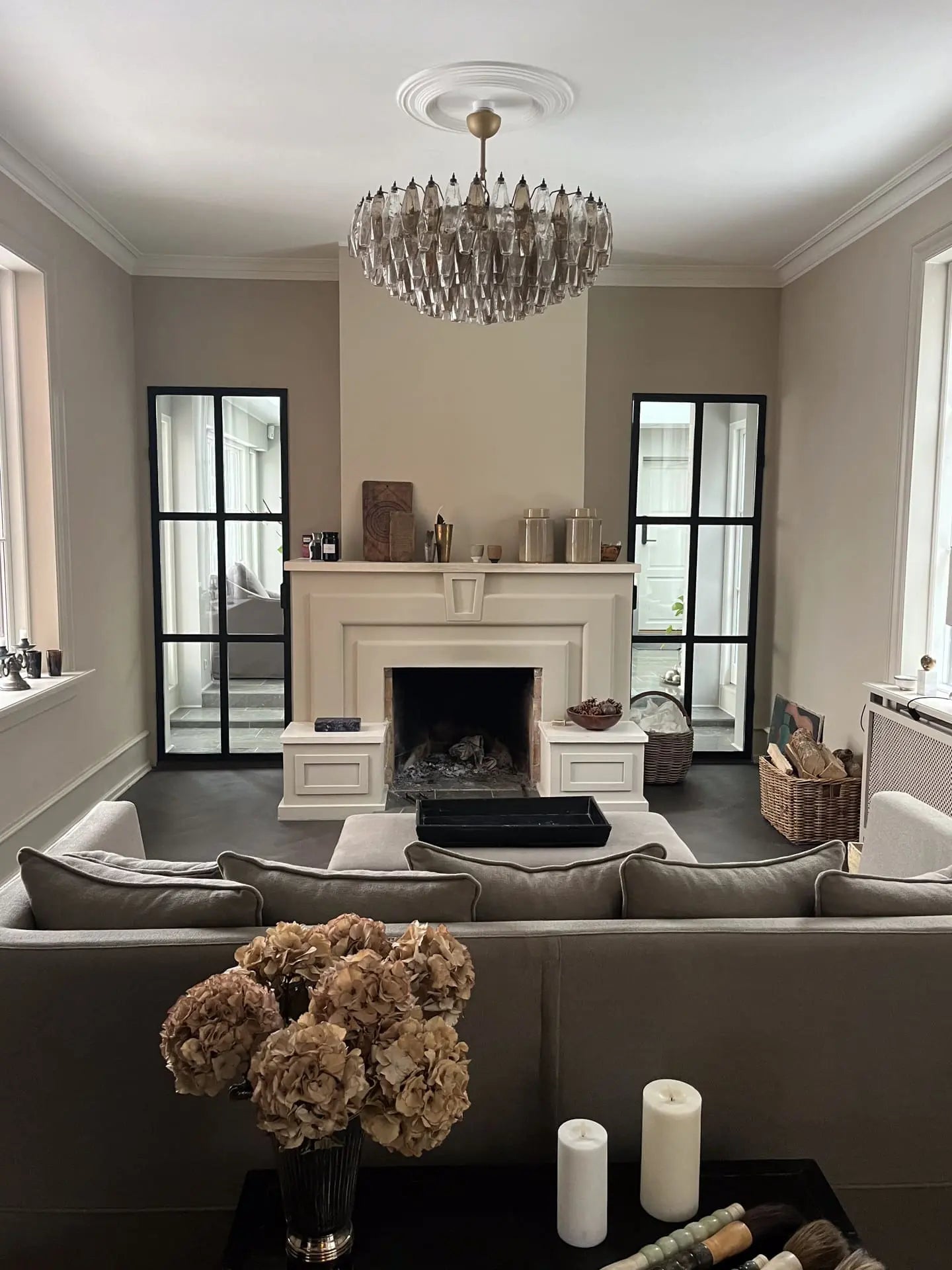 Murano Chandelier – Poliedri – 185 glass – White Alabaster