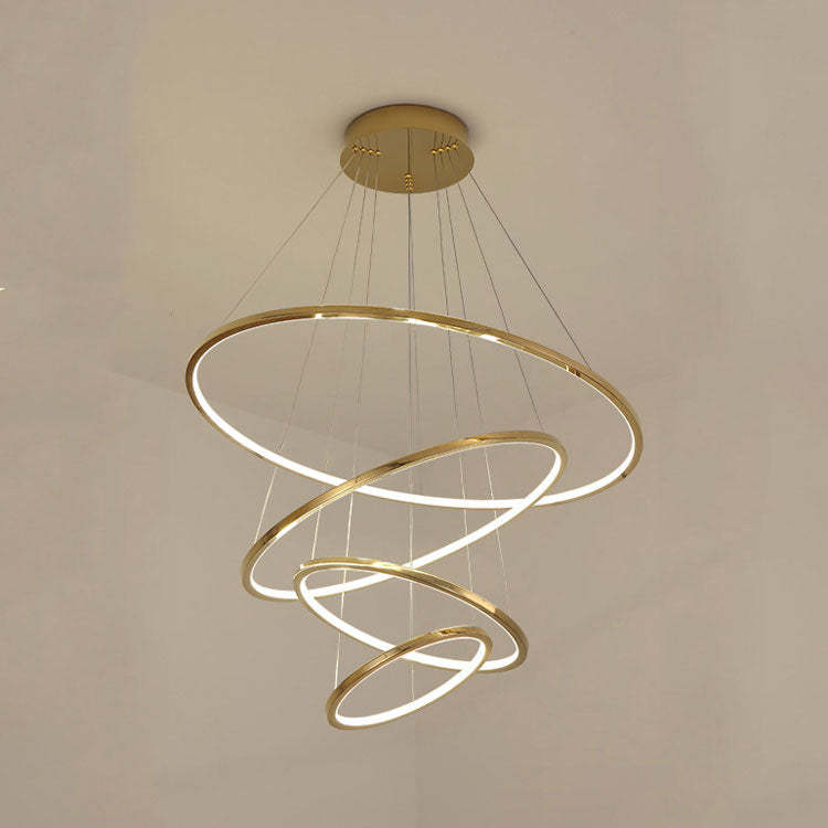 Modern Gold Multi Rings Chandelier